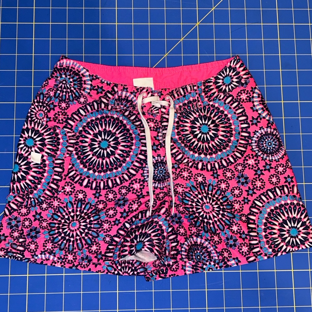 Kanu Surf Pink and Blue Floral Kids Swim Shorts